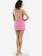 Hohe Taille Mini Damenrock Rosa
