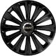 Car Wheel Hubcaps Versaco 15" Trend Rc Black Cbx 3d Metal Logo Seat 4 Pieces
