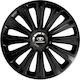 Car Wheel Hubcaps Versaco 14" Trend Rc Black Cbx 3d Metal Logo Daewoo 4 Pieces