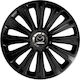 Car Wheel Hubcaps Versaco 14" Trend Rc Black Cbx 3d Metal Logo Mazda 4 Pieces