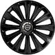 Car Wheel Hubcaps Versaco 15" Trend Rc Black Cbx 3d Metal Logo Lancia 4 Pieces