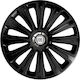 Car Wheel Hubcaps Versaco 14" Trend Rc Black Cbx 3d Metal Logo Fiat 4 Pieces