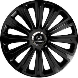 Car Wheel Hubcaps Versaco 15" Trend Rc Black Cbx 3d Metal Logo Honda 4 Pieces