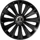 Car Wheel Hubcaps Versaco 15" Trend Rc Black Cbx 3d Metal Logo Saab 4 Pieces