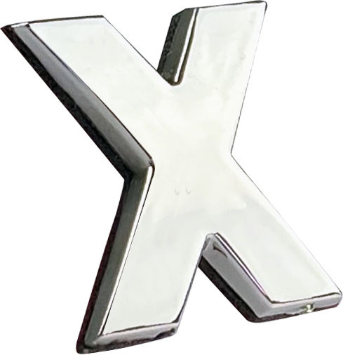 Αυτοκόλλητo Γράμμα Χρωμίου 3d ''x'' 2.7cm X 2.5cm 1 Τεμάχιο
