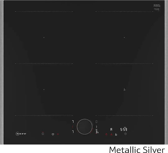 Neff Επαγωγική Εστία Αυτόνομη 61.4x52.7εκ. Ασημί