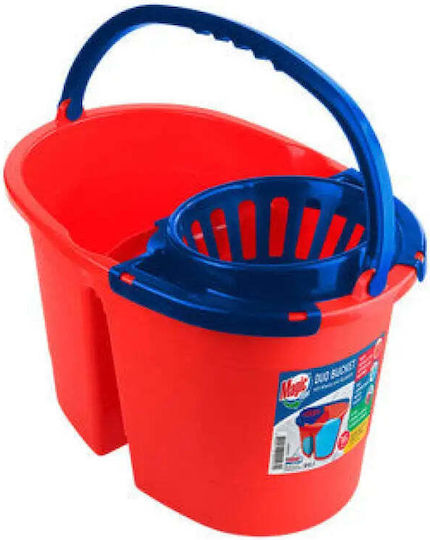 Magic Clean Κουβάς με Στίφτη και Ροδάκια Πλαστικός Χωρητικότητας 16lt
