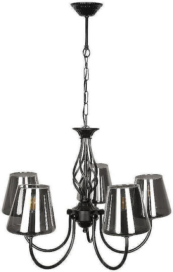 City Lux Deckenleuchte Schwarz Für 5 E27 Lampen