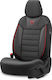 Otom Car Covers Toro Design Universal Cotton Fabric Set Front Rear 11 Pieces Black-Red Ot-901