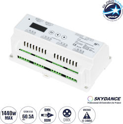 D12 Skydance DC DMX & RDM Dimmer DIN Rail High Speed Controller Decoder Master 12 Channels