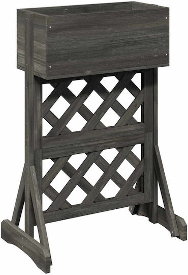 vidaXL Garden Wooden Gray Flower Pot 48x30x70.5cm