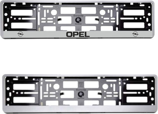 Nummernschildrahmen Europäischer Kunststoff Silber Logo Opel 1 Stück