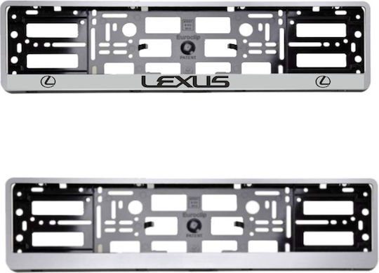 Nummernschildrahmen Europäischer Kunststoff Silber Logo Lexus 1 Stück