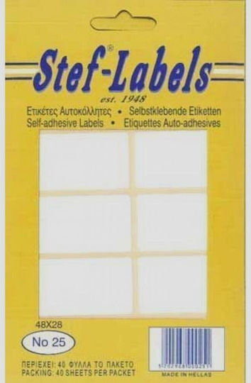Stef Labels 400pcs Adhesive Labels in White Colour 29x48mm