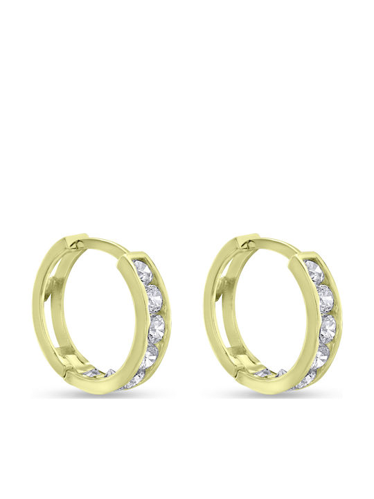 Ortaxidis Earrings Hoops 14K Gold with Stones