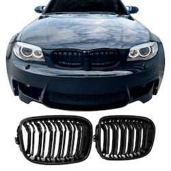 Carro 190459 Herz Masken BMW Serie 1 F20 F21 11-15 M4 Look Doppelte Glastür Schwarz Hochglanz 2 Stück