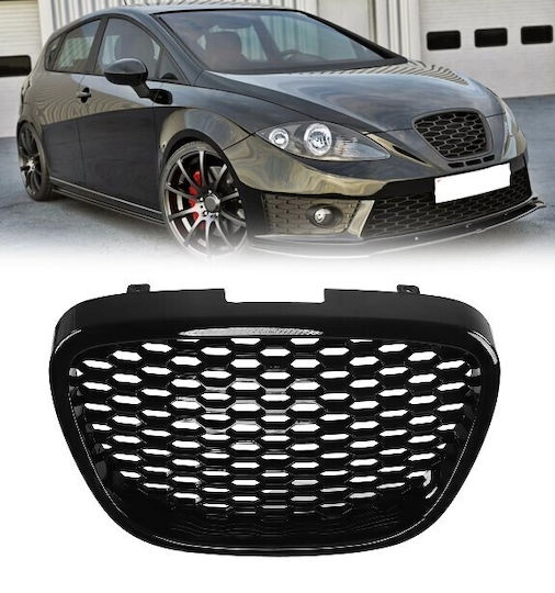 Abakus 243932 Mask Seat Leon 1p Altea 2005-2009 Honeycomb Without Emblem Glossy Black 1 Piece
