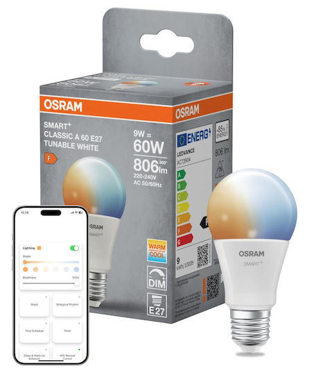 Ledvance Умна Крушка LED 9W за Фасунга E27 и Форма A60 Топло Бяло 806lm