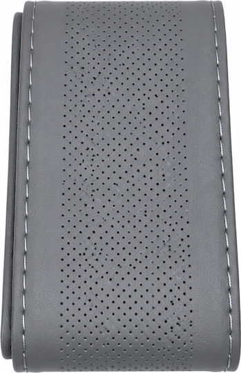 Car Steering Wheel Cover 38cm Gray Leatherette Anti-Slip Perforated Tailored Universal