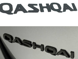 Метален Стикер Автомобилна Марка Nissan Qashqai Черен 200 X 25mm 1 Брой