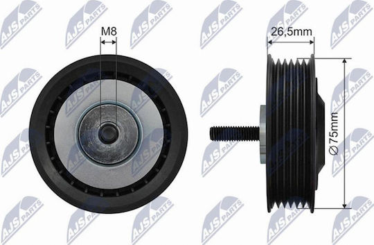 Idler Pulley Poly-v Belt Vw Lt 28-35 Ii Bus 1996-2006 2.5l Bus Vw Lt 28-46 Ii Platform Chassis 1996-2006 2.5l Van Vw Lt 28-46 Ii Van 1996-2006 2.5l Van