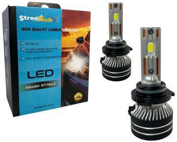 Led Λάμπες 9006 Hb4 Streetech Μοντέλο Stn2 Μεσαία Ή Μεγάλα Φώτα 150 000 Lux 45 Watt Canbus 6000k 1500% Πιό Έντονη Φωτεινότητα 2τμχ