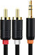Cabletime 3,5mm Klinkenkabel - 2x RCA-Stecker Schwarz 0,5m