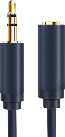 Cabletime 3,5mm Klinkenkabel - 3,5mm Buchse Blau 1,5m mit Vergoldeten Anschlüssen CT-AV302-H11G