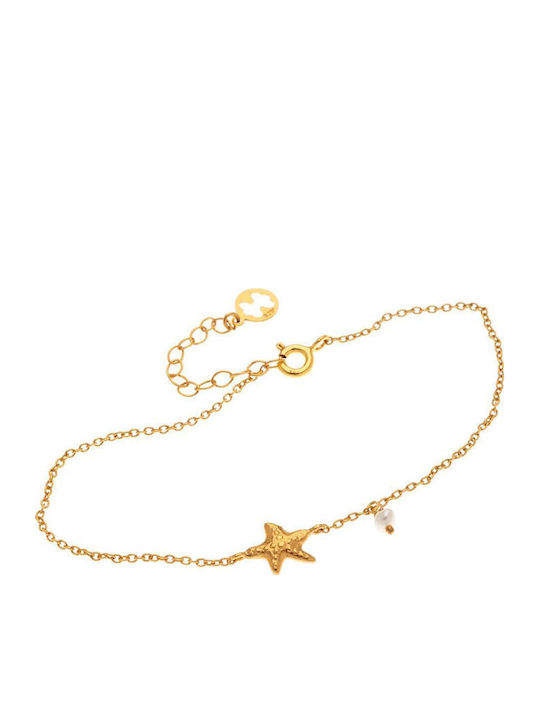 Arteon Women's Gold Plated Silver Bracelet with Pearls