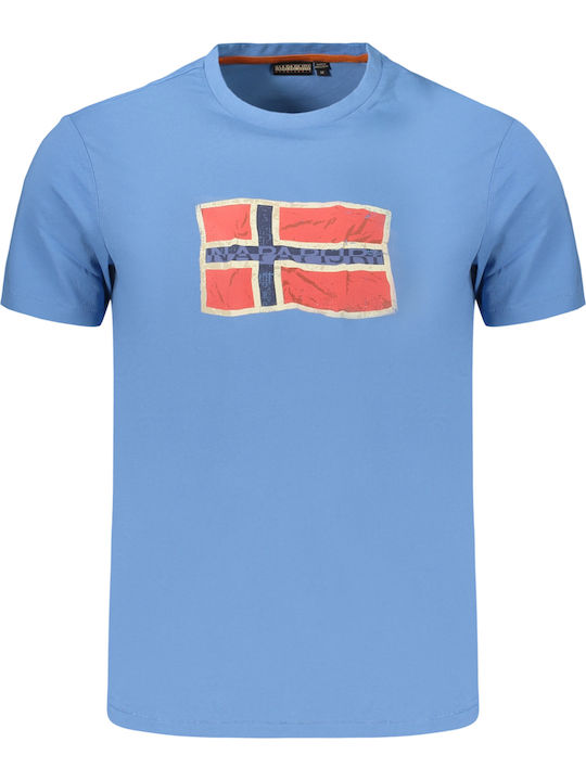 Napapijri Herrenblusen Kurzarm T-Shirts Blau