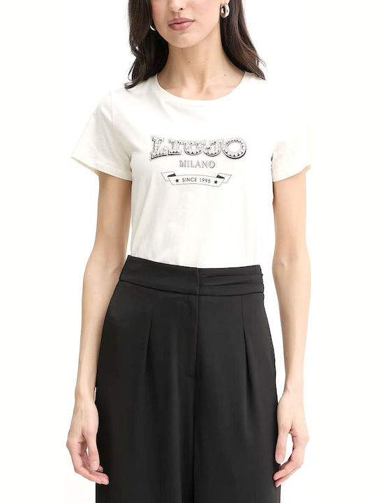 Liu Jo Γυναικείο T-shirt Εκρού