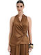 Women's Satin Brown Blouse
