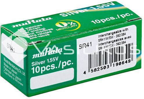 Murata 384 Αλκαλική Μπαταρία Ρολογιών SR41 / LR41 1.5V