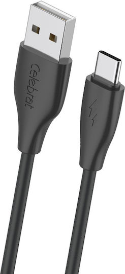 Celebrat USB Typ-C Kabel mit USB 2.0 männlich - USB-A Schwarz 1m CB-31A-C-BK