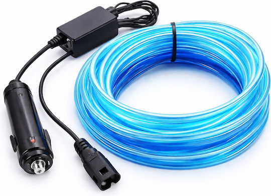 Innenraum-Dekorationsbeleuchtung für Autos Neon El Wire Blau 5m 12V Zigarettenanzünder Dekoratives Licht Kabine 93532