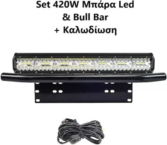 Led Super Triple-row 420watt Aδιάβροχη Μπάρα & Πλεξούδα & Bull-bar 14000lm-12/24volt Tc-401