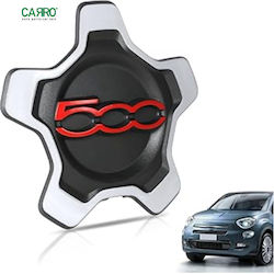 Carro 386916 Капачка Център Джанта Fiat 500x 2014-2023 Черен Сребрист Червени Букви 1 Брой