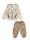 Kids Set with Pants & Coat Summer 3 Pieces Beige
