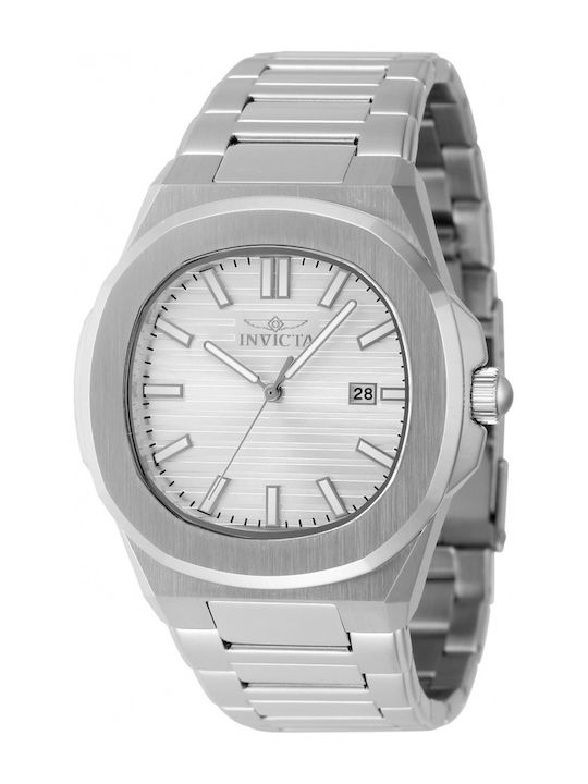 Invicta Мъжки Часовник 41mm На Батерия със Сребриста Метална Гривна