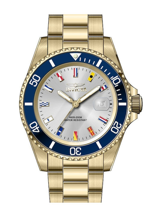 Invicta Ceas Bărbătesc 40mm cu Baterie cu Brățară din Metal Aurie
