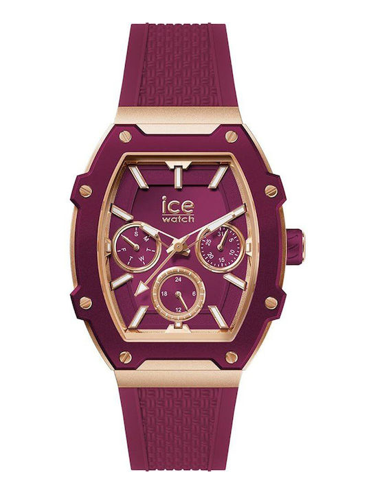 Ice Womens Watch 45mm Battery With Pink Rubber Strap