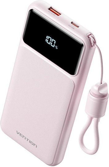 Vention XGY40 Power Bank 20000mAh 22.5W with USB-A Port and USB-C Port Pink