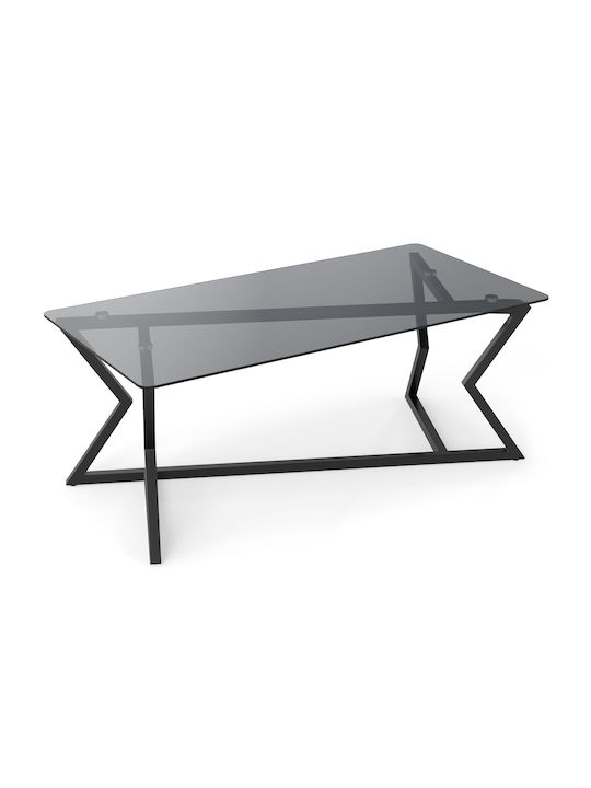 Rectangular Central Glass Coffee Table Transparent M110xW55xH110cm