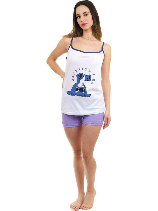 Sara Καλοκαιρινό Βαμβακερό Babydoll Λιλά