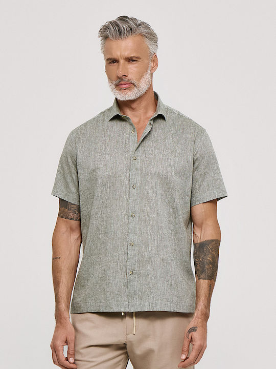 Brokers Jeans Short Sleeve Linen Shirt in Regul...