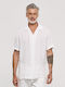 Short Sleeve Cotton Shirt in Regular Fit White