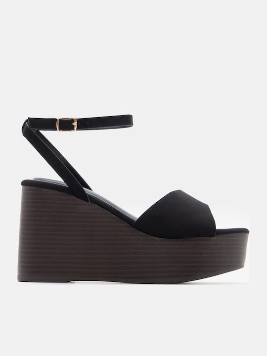 Luigi Women's Black Summer Platforms