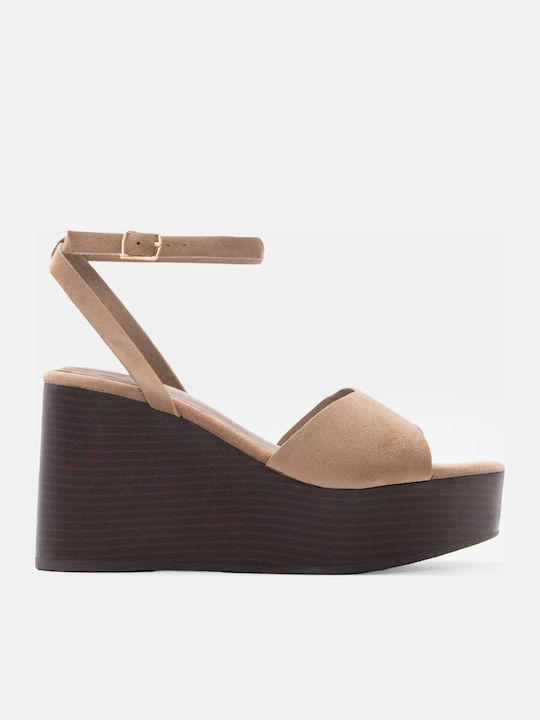 Luigi Women's Beige Summer Platforms