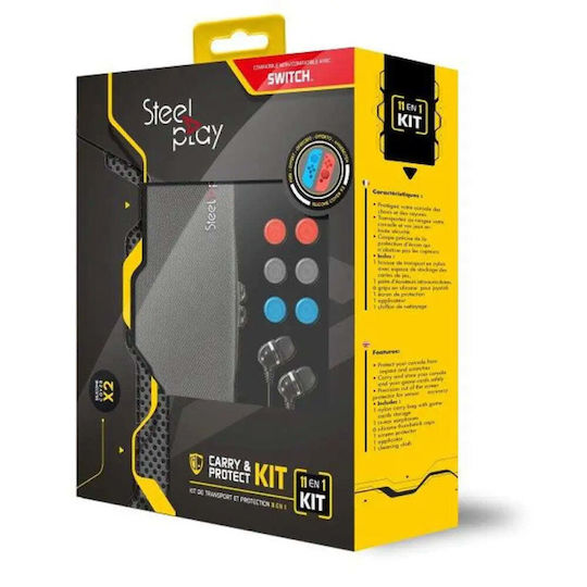 Калъф За Конзола Steelplay 11 В 1 Комплект За Пренасяне И Защита + 2 Калъфа За Джойпад Nsw
