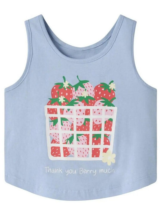 Name It Kids Sleeveless Light Blue Blouse Straw...